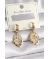 316L Çelik Gold Renk Kutup Yıldız İşleme Kadın Küpe
