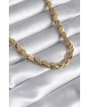 ietaks™ 316L Çelik Gold Renk Lazer Kesim Arpa Zincir Model Kadın Kolye