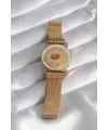 ietaks™ 316L Çelik Gold Renk Mıknatıslı Hasır Zirkon Taşlı Çeyrek Altın Model Kadın Bileklik