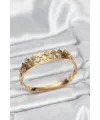 ietaks™ 316L Çelik Gold Renk Minimal Yoncalı Kadın Kelepçe Bileklik