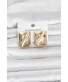 316L Çelik Gold Renk Plaka Model Kadın Küpe