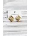 316L Çelik Gold Renk Plaka Model Kadın Küpe