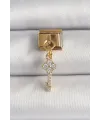 ietaks™ 316L Çelik Gold Renk Sallantı Zirkon Taşlı Anahtar Model Nomination Charm