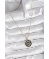 316L Çelik Gold Renk Siyah Şans Kolyesi TJ-BKO9547