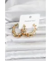 316L Çelik Gold Renk Spiral Halka Kadın Küpe