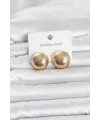 316L Çelik Gold Renk Top Model Kadın Küpe