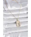 ietaks™ 316L Çelik Gold Renk Zincir Başak Burcu Zirkon Taşlı Kadın Kolye