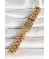 ietaks™ 316L Çelik Gold Renk Zincir Künye Model Erkek Bileklik