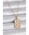 ietaks™ 316L Çelik Gold Renk Zincir Oğlak Burcu Zirkon Taşlı Kadın Kolye