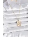 ietaks™ 316L Çelik Gold Renk Zincir Oğlak Burcu Zirkon Taşlı Kadın Kolye