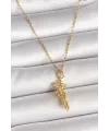 316L Çelik Gold Renk Zincir Sarılma Model Kadın Kolye