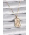 ietaks™ 316L Çelik Gold Renk Zincir Yengeç Burcu Zirkon Taşlı Kadın Kolye