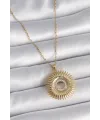 ietaks™ 316L Çelik Gold Renk Zincir Zirkon Taşlı Nova Yıldız Model Kadın Kolye