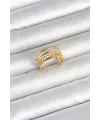 316L Çelik Gold Renk Zincirli Vintage Model Kadın Yüzük