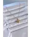 ietaks™ 316L Çelik Gold Renk Zirkon Detay Kalp Model Kadın Kolye