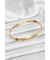 ietaks™ 316L Çelik Gold Renk Zirkon Taşlı 65 mm İnce Kadın Kelepçe Bileklik