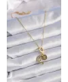 ietaks™ 316L Çelik Gold Renk Zirkon Taşlı Ay Yıldız  Model Charm Model Kadın Kolye