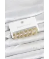 316L Çelik Gold Renk Zirkon Taşlı Halka Küpe Seti