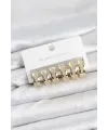 316L Çelik Gold Renk Zirkon Taşlı Halka Küpe Seti