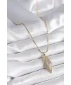 ietaks™ 316L Çelik Gold Renk Zirkon Taşlı Vintage Model Kadın Kolye