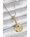 ietaks™ 316L Çelik Gold Renk Zirkon Taşlı Yıldız Model Kadın Kolye