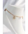 ietaks™ 316L Çelik Gold Renk Zirkon Taşlı Yıldızlı Halhal