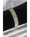ietaks™ 316L Çelik Gold ve Gümüş Renk 12 mm Kalınlık Erkek Bileklik