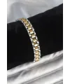 ietaks™ 316L Çelik Gold ve Gümüş Renk 9 mm Kalınlık Erkek Bileklik