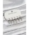 316L Çelik Gümüş Renk 6lı Set Yıldız Model Kadın Küpe