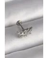 ietaks™ 316L Çelik Gümüş Renk Dal Model Zirkon Taş Detaylı Tragus Piercing