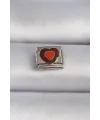 ietaks™ 316L Çelik Gümüş Renk Kahverengi Kalp İşlemeli Nomination Charm