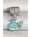 ietaks™ 316L Çelik Gümüş Renk Mavi Balina Model Nomination Charm