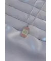316L Çelik Gümüş Renk Pembe Mineli Ay Figür Tarot Kolye