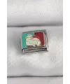 ietaks™ 316L Çelik Gümüş Renk Renkli Portre Model Nomination Charm