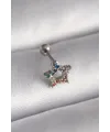 ietaks™ 316L Çelik Gümüş Renk Renkli Zirkon Taşlı Yıldız Model Tragus Piercing