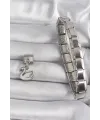 ietaks™ 316L Çelik Gümüş Renk Sallantı Beyaz Kuğu Model Nomination Charm
