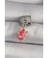 ietaks™ 316L Çelik Gümüş Renk Sallantı Ejder Meyvesi Model Nomination Charm