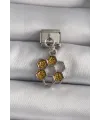 ietaks™ 316L Çelik Gümüş Renk Sallantı Simli Bal Beteği Model Nomination Charm