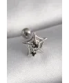 ietaks™ 316L Çelik Gümüş Renk Siyah Zirkon Taş Detay Örümcek Ağ Model Tragus Piercing