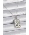 ietaks™ 316L Çelik Gümüş Renk Zincir Aslan Burcu Zirkon Taşlı Kadın Kolye