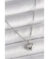 ietaks™ 316L Çelik Gümüş Renk Zincir Love İşleme Kalp Figür Kadın Kolye
