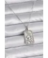 ietaks™ 316L Çelik Gümüş Renk Zincir Oğlak Burcu Zirkon Taşlı Kadın Kolye