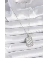 ietaks™ 316L Çelik Gümüş Renk Zincir Yay Burcu Zirkon Taşlı Kadın Kolye