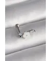 ietaks™ 316L Çelik Gümüş Renk Zirkon Taş Detay Beyaz Çiçek Model Tragus Piercing