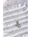ietaks™ 316L Çelik Gümüş Renk Zirkon Taş Detay Kalp Model Charm Kadın Kolye