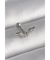 ietaks™ 316L Çelik Gümüş Renk Zirkon Taş Detay Kanat Model Tragus Piercing