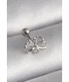 ietaks™ 316L Çelik Gümüş Renk Zirkon Taş Detay Kurdele Model Tragus Piercing