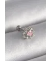 ietaks™ 316L Çelik Gümüş Renk Zirkon Taşlı Kalp Tragus Piercing