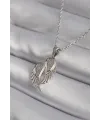 ietaks™ 316L Çelik Gümüş Renk Zirkon Taşlı Kanat Model Kadın Kolye
