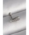 ietaks™ 316L Çelik Gümüş Renk Zirkon Taşlı Kanat Tragus Piercing